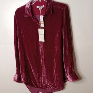Tommy Bahama Women's Size S/P Velvet Burgundy Shirt. Dressy, Boho